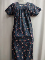 Traditional Cotton Nighty, 55 Inches Length - Ash - Image 4