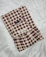 Traditional Cotton Nighty, 55 Inches Length - Cream + Maroon - Image 3