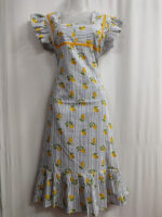 Short And Trendy Cotton Nighty - White + Yellow - Image 4