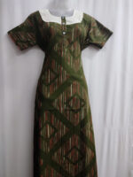 Churidar Model Cotton Nighty With Buttons, 55 Inches Length- Olive Green - Image 4