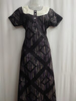 Churidar Model Cotton Nighty With Buttons, 55 Inches Length- Dark Brown - Image 4