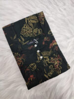 Front Open Cotton Nighty With Buttons, 55 Inches Length - Dark Green - Image 3