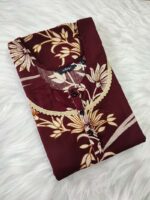 Churidar Model Cotton Nighty With Buttons, 55 Inches Length- Maroon - Image 3